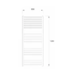 Warme Saar sušač 500x1200 mat crni WA-S-50120MB - tehnički crtež