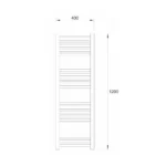 Warme Werra sušač 400x1200 beli WA-W-40120W - tehnički crtež