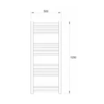 Warme Werra sušač 500x1200 hrom WA-W-50120CR - tehnički crtež