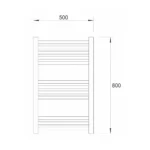 Warme Werra sušač 500x800 beli WA-W-5080W - tehnički crtež