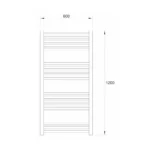 Warme Werra sušač 600x1200 beli WA-W-60120W - tehnički crtež